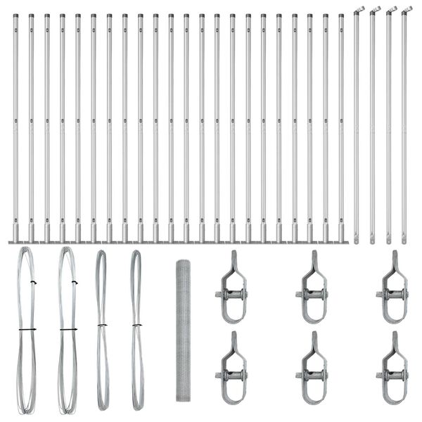 vidaXL Žoga āķis Sudraba 50 x 1,6 m (13 mm acs) Tērauds