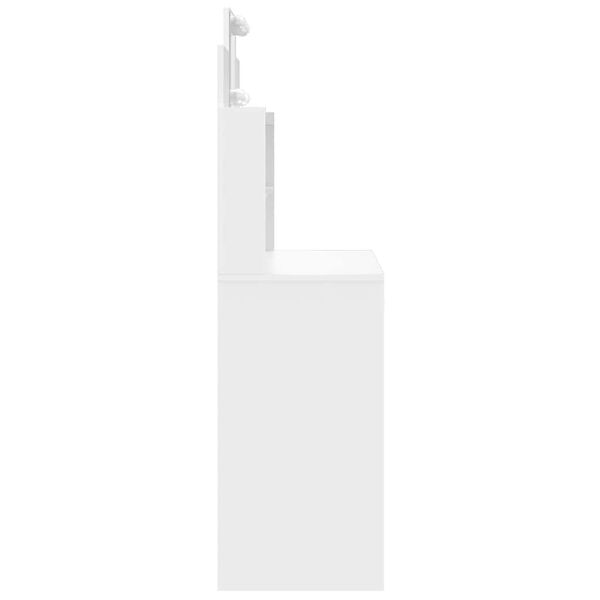 vidaXL spoguļgaldiņ&scaron; ar LED, balts, 96x40x142 cm