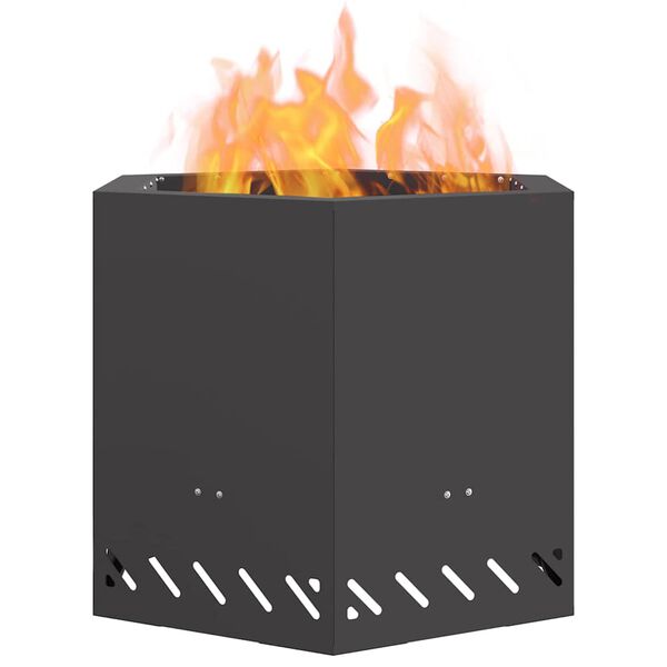 vidaXL Bezsoda ugunskurs Melna 58 x 58 x 51 cm Tērauds