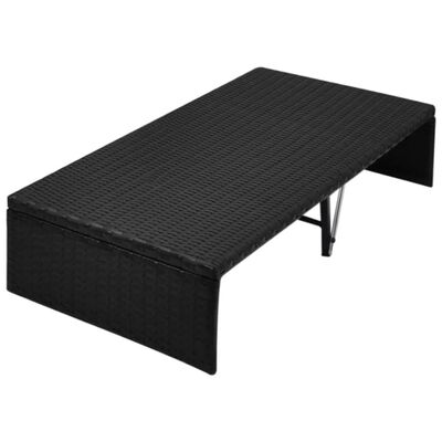 vidaXL dārza gulta ar jumtiņu, melna, 190x130 cm, PE rotangpalma