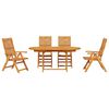 vidaXL Dārza ēdamgalds 5 pcs Brūna akācijas masīvkoks