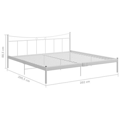 vidaXL gultas rāmis, balts, metāls, 200x200 cm