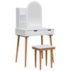 vidaXL Tualetes galda komplekts FAUSKE 4 gab. Balts 76 x 50 x 143 cm
