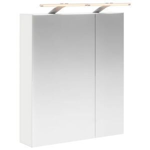 vidaXL Vannas istabas spoguļu skapis ar durvīm Balts 60 x 14,5 x 70 cm