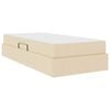 vidaXL Gulta ar uzglabā&scaron;anas vietu un matraci Krēmkrāsa 90 x 190 cm