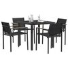 vidaXL Āra mēbeļu komplekts 5 pcs Melns un Anthracite 80 x 80 x 73 cm