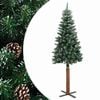 vidaXL Ziemassvētku egle, dabīgs koks un sniegs, zaļa, 180 cm, PVC