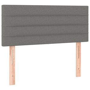 vidaXL gultas galvgalis, 80x5x78/88 cm, tum&scaron;i pelēks audums