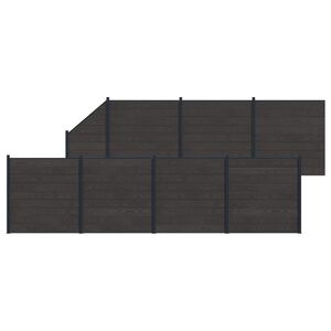 vidaXL Žogu komplekts 8 pcs 1311 x 186 cm WPC un alumīnijs Melns