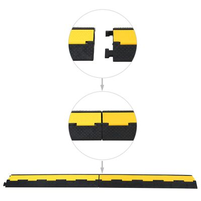vidaXL kabeļu aizsargi, rampas, 2 gab., 2 kanāli, 101,5 cm, gumija