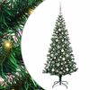 vidaXL Mākslīgais LED Ziemassvētku eglīte Zaļa 180 cm PVC un metāls