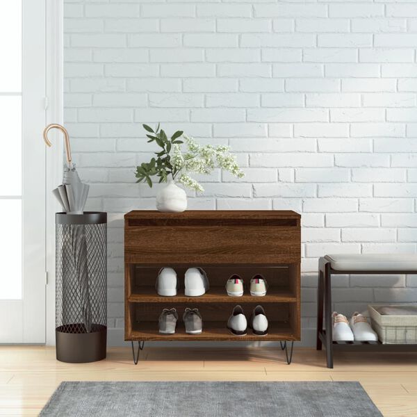 vidaXL apavu plaukts, ozolkoka krāsa, 70x36x60 cm, inženierijas koks