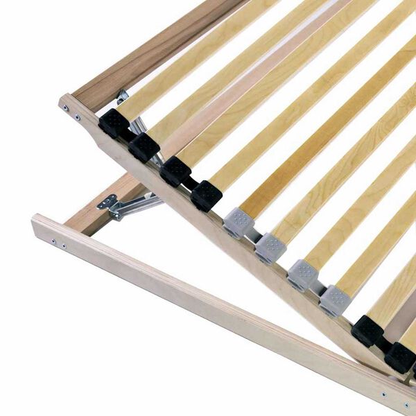 vidaXL Lamelu gultas pamatne Brūna 100 x 190 cm Cietais gobu koks