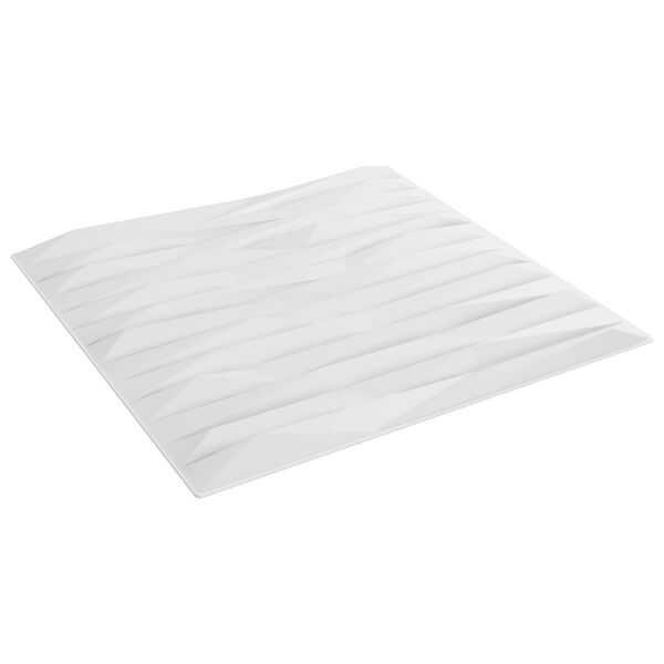 vidaXL Sienas paneļi 12 pcs Baltais akmens 50 x 50 cm XPS Putu