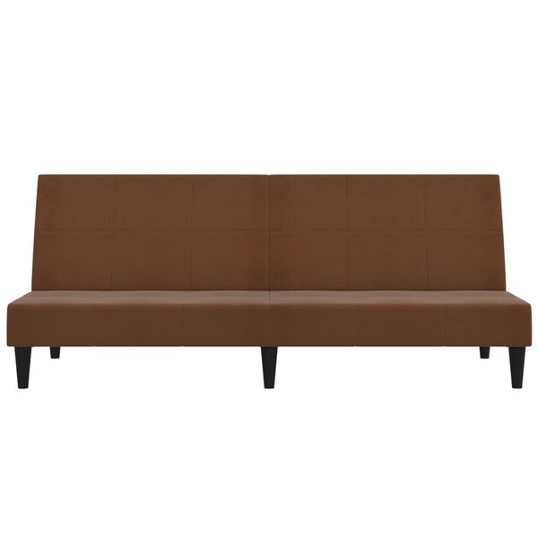 vidaXL divvietīga dīvāngulta, brūns mikro&scaron;ķiedras audums