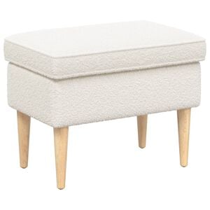 vidaXL Pēdu soliņ&scaron; Krēmkrāsa 55 x 35 x 41 cm Boucl&eacute;