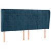vidaXL galvgalis ar malām, 203x23x118/128 cm, tum&scaron;i zils samts