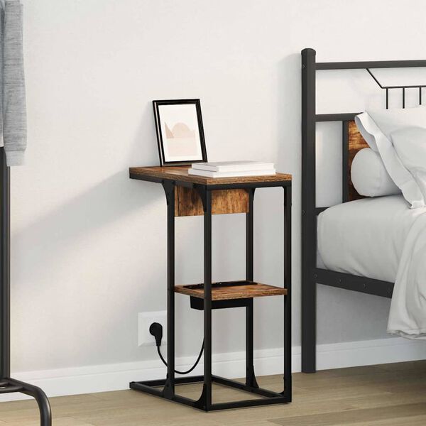 vidaXL Nakts skapītis Dūmaka ozols 41,5 x 26 x 60,5 cm