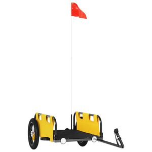 vidaXL velosipēda piekabe, dzeltena, Oksfordas audums, dzelzs