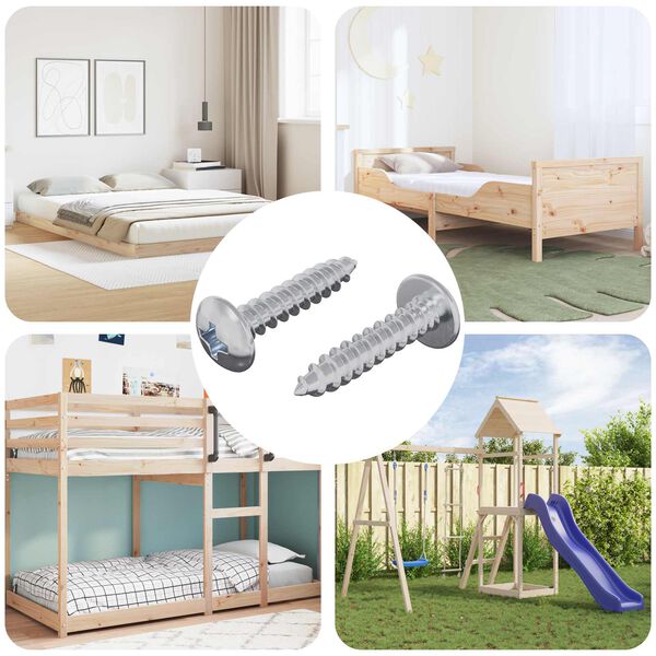 vidaXL Koka skrūves 2 pcs Sudraba M4 x 20 mm Tērauds