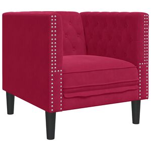 vidaXL Chesterfield atpūtas krēsls, vīnsarkans samts