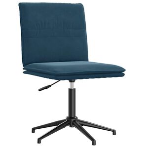 vidaXL virtuves krēsls, zils samts