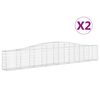 vidaXL arkveida gabiona grozi, 2 gb., 400x30x60/80 cm, cinkota dzelzs