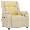 vidaXL elektriskais masāžas krēsls, krēmkrāsas audums