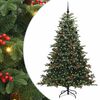 vidaXL Mākslīgā Ziemassvētku eglīte su 300 LED ar statīvu Zaļa 210 cm