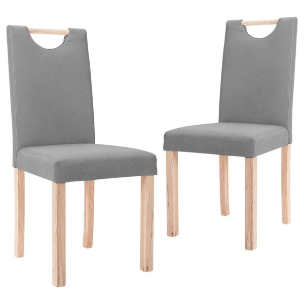 vidaXL virtuves krēsli, 2 gab., gai&scaron;i pelēks audums