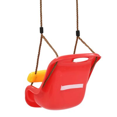 vidaXL bērnu šūpoles ar drošības jostu, 2 gab., PP, sarkanas
