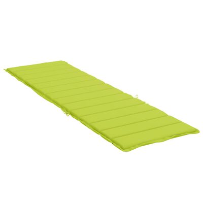 vidaXL sauļošanās krēsla matracis, 200x60x3 cm, audums, spilgti zaļš