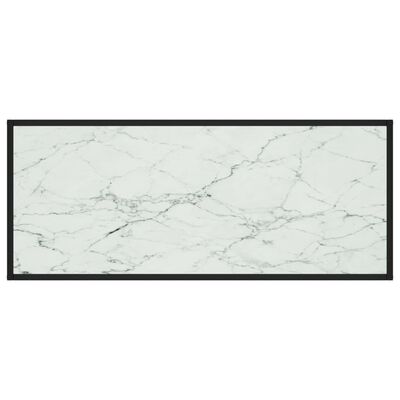 vidaXL kafijas galdiņš, 120x50x35cm, melnbalta marmora raksta stikls