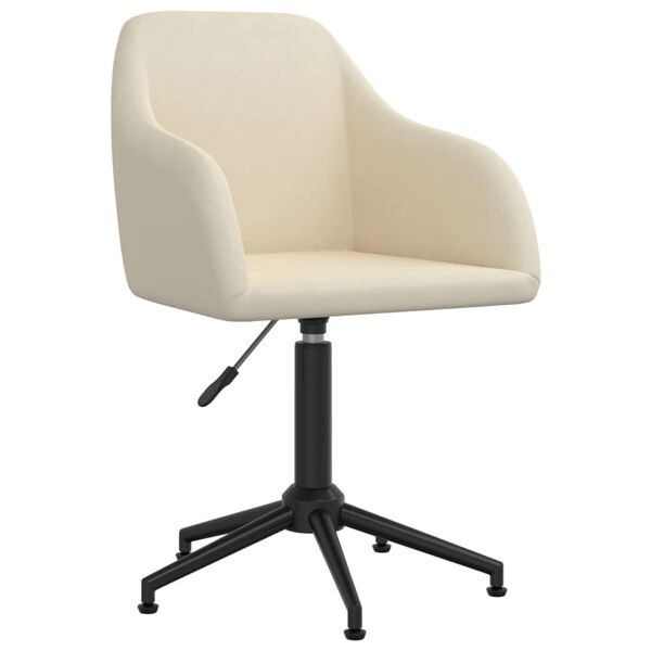 vidaXL grozāmi virtuves krēsli, 6 gab., krēmkrāsas samts