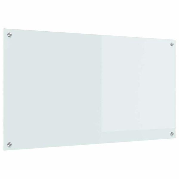 vidaXL Virtuves aizsargpanelis Balts 110 x 60 cm rūdīts stikls
