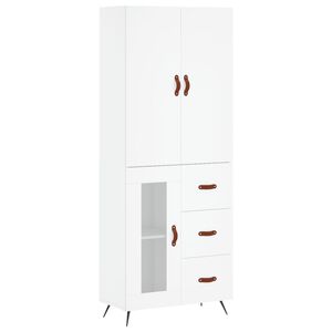 vidaXL augstais skapis, balts, 69,5x34x180 cm, inženierijas koks