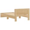 vidaXL gultas rāmis ar galvgali un LED, koka krāsa, 100x200 cm