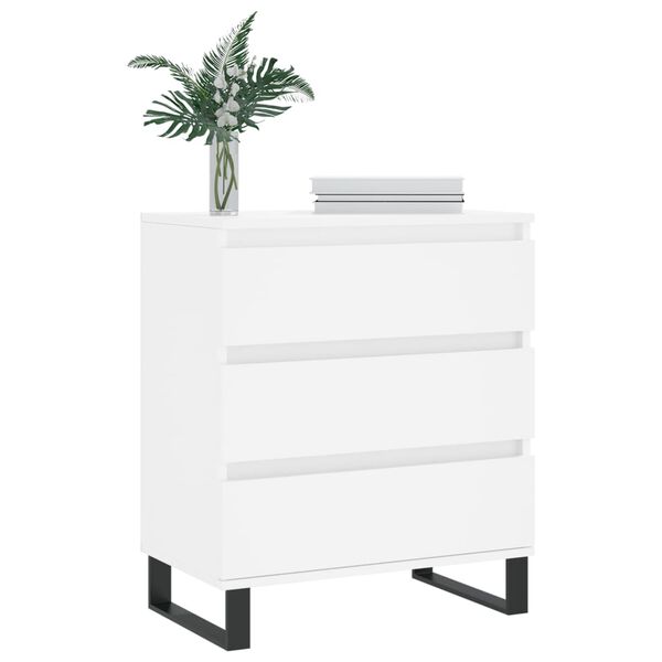 vidaXL kumode, balta, 60x35x70 cm, inženierijas koks