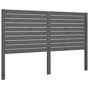 vidaXL gultas galvgalis, pelēks, 126x4x100 cm, priedes masīvkoks