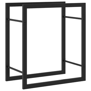 vidaXL malkas uzglabā&scaron;anas statīvs, matēti melns, 50x28x56 cm, tērauds
