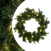 vidaXL Ziemassvētku vainags Zaļa &Oslash; 30 cm PVC un PE 25 LED