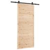 vidaXL Slīdo&scaron;ās durvis Dabiska 80 x 208 cm Priedes masīvkoks