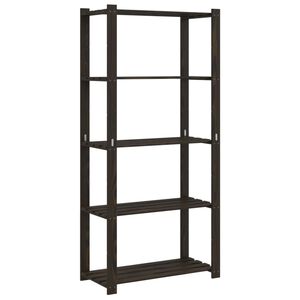 vidaXL 5-līmeņu glabā&scaron;anas plaukts, melns, 80x38x170 cm, priedes koks