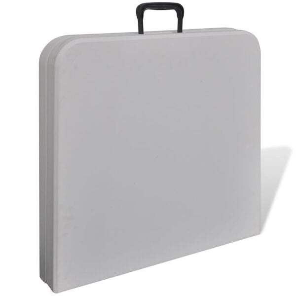 vidaXL saliekams dārza galds, 122 cm, balts, HDPE