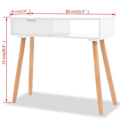 vidaXL konsoles galdiņš, priedes masīvkoks, 80x30x72 cm