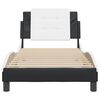vidaXL gultas rāmis bez matrača, Zadar, melns, balts, 100x200cm, mākslīgā āda