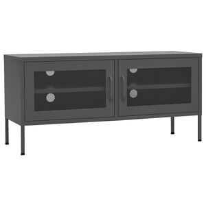 vidaXL TV skapītis, 105x35x50 cm, tērauds, antracītpelēks