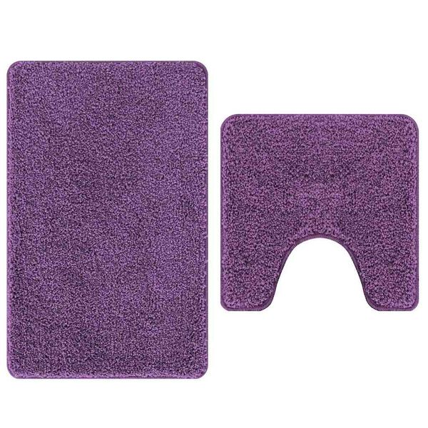 vidaXL Antislip vannas paklāju komplekts 2 pcs Violeta PP