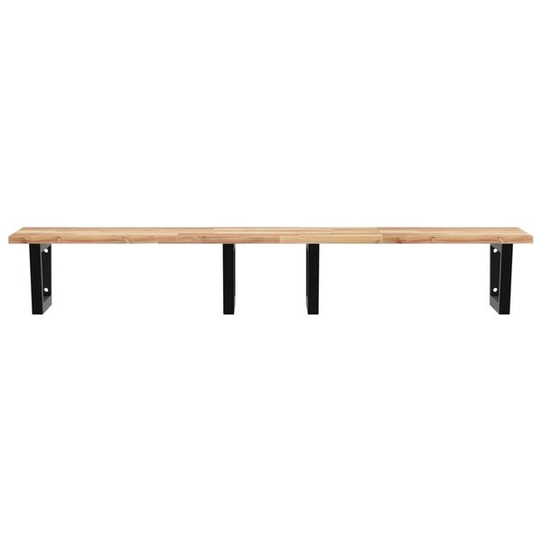 vidaXL izlietnes plaukts, stiprināms pie sienas, tērauds, akācija