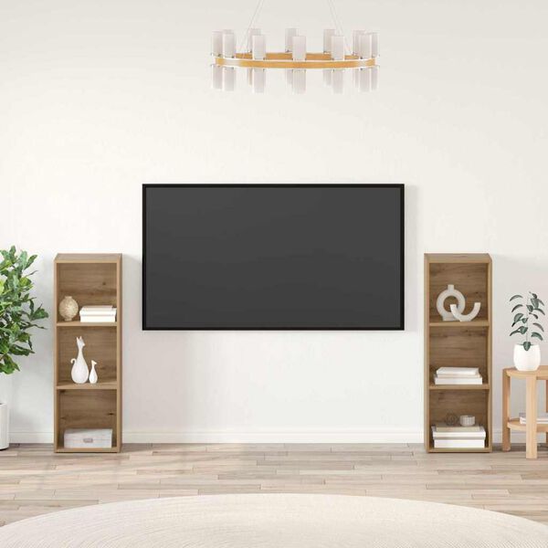 vidaXL TV skapī&scaron;u komplekts 2 pcs Artisānā ozols 107 x 35 x 37 cm